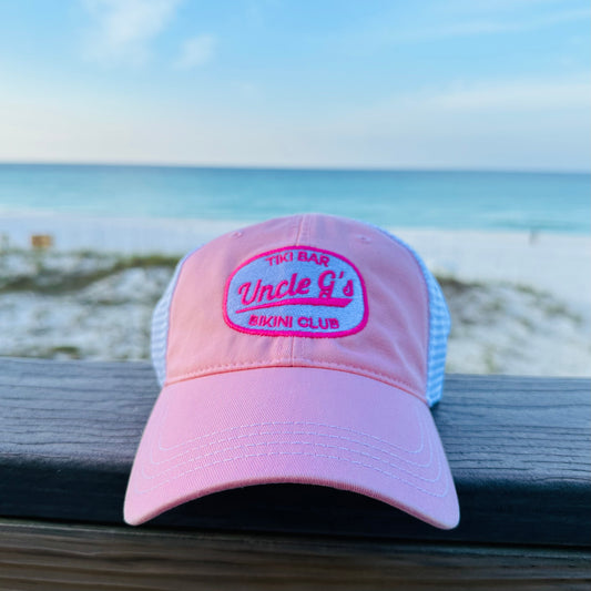 Uncle G's Original Stitched Logo Trucker Hat - Pink/White