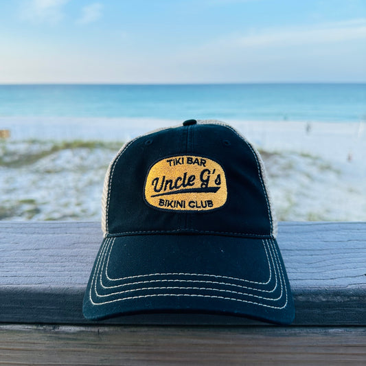 Uncle G's Original Stitched Logo Trucker Hat - Black/Khaki